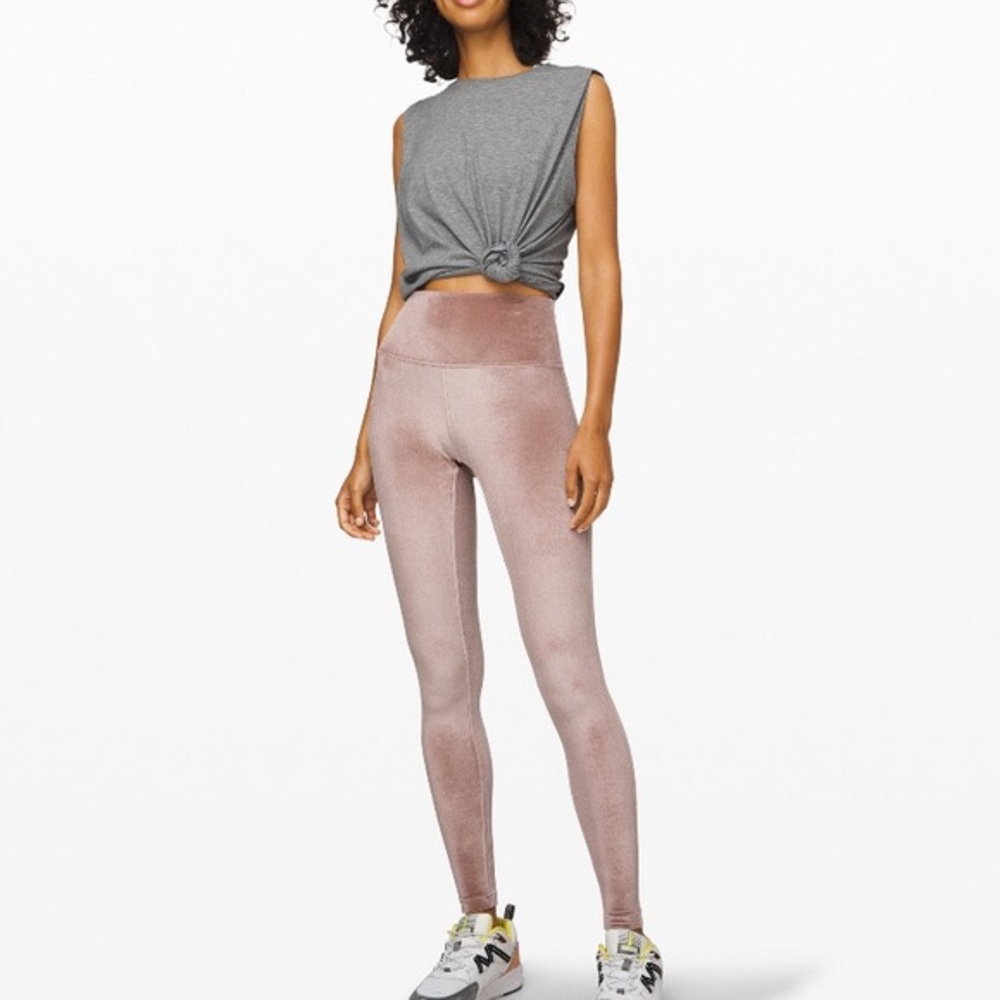 Lululemon Wunder Under Velvet Leggings High Rise Tight 28” Spanish Oak - Pink - Picture 3 of 8